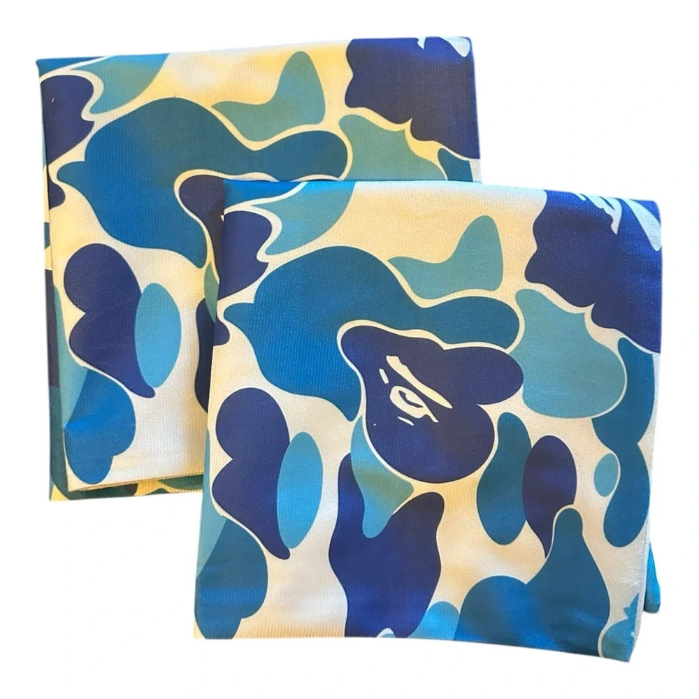 Set of 2 Blue Camouflage Abstract Throw Pillow Covers – 18x18”